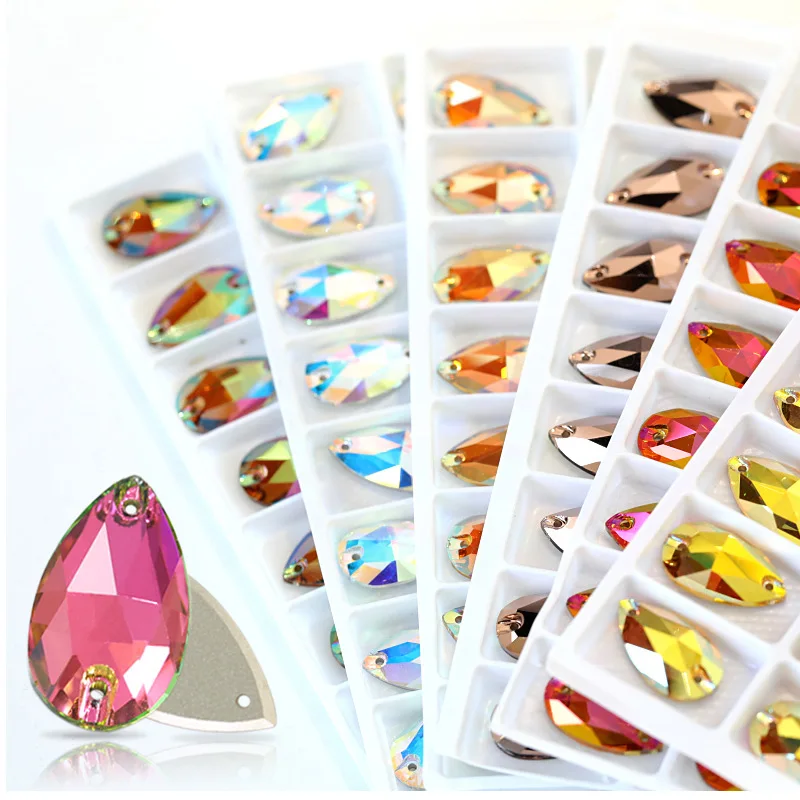 Top Quality 11X18mm Teardrop Shape Sew on Rhinestone with Holes Colorful Sewing Stones Flatback Glass Strass for Garments B0941
Top Quality 11X18mm Teardrop Shape Sew on Rhinestone with Holes Colorful Sewing Stones Flatback Glass Strass for Garments B0941