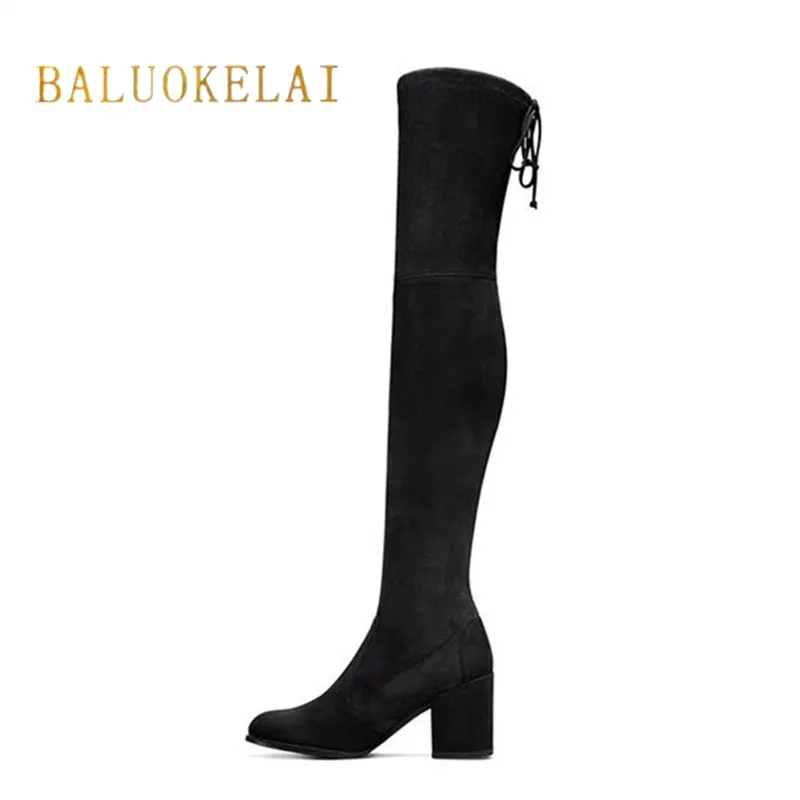 Women Over The Knee Boots Lace Up Sexy 7.5CM Thick Heels Flock Material Female Slim Winter Thigh High Boots Botas 34-40,K-030
Women Over The Knee Boots Lace Up Sexy 7.5CM Thick Heels Flock Material Female Slim Winter Thigh High Boots Botas 34-40,K-030