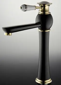 Single handle hot and cold water faucets bathroom black deck mounted basin taps mixer bath faucet
Single handle hot and cold water faucets bathroom black deck mounted basin taps mixer bath faucet