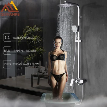 Quyanre Chrome Bathroom Shower Faucets Set 8" Rain Shower Head 2-way Handshower Mixer Shower Tap Swivel Tub Spout Bathtub Shower
Quyanre Chrome Bathroom Shower Faucets Set 8" Rain Shower Head 2-way Handshower Mixer Shower Tap Swivel Tub Spout Bathtub Shower