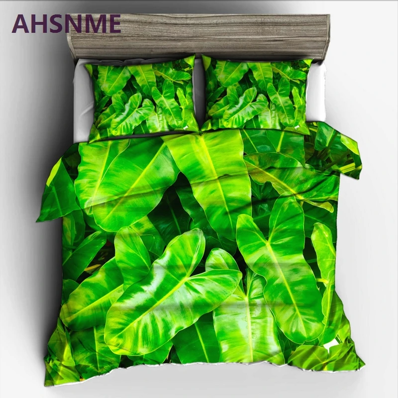 AHSNME Summer cool Green Banana Leaf Bedding Set High-definition Print Quilt Cover for US RU AU EU King Queen Double Size
AHSNME Summer cool Green Banana Leaf Bedding Set High-definition Print Quilt Cover for US RU AU EU King Queen Double Size