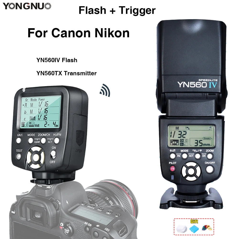yongnuo yn560iv Flash Speedlite & YN560TX-II Flash Controller kit Hot shoe flash synchroniser flash trigger For Canon Nikon
yongnuo yn560iv Flash Speedlite & YN560TX-II Flash Controller kit Hot shoe flash synchroniser flash trigger For Canon Nikon