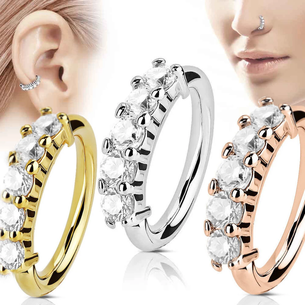 Shellhard Vintage Hoop Nose Rings Alloy 5 Crystal Fake Septum Non Piercing Clip Nose Stud & Ring Body Jewelry for Women
Shellhard Vintage Hoop Nose Rings Alloy 5 Crystal Fake Septum Non Piercing Clip Nose Stud & Ring Body Jewelry for Women