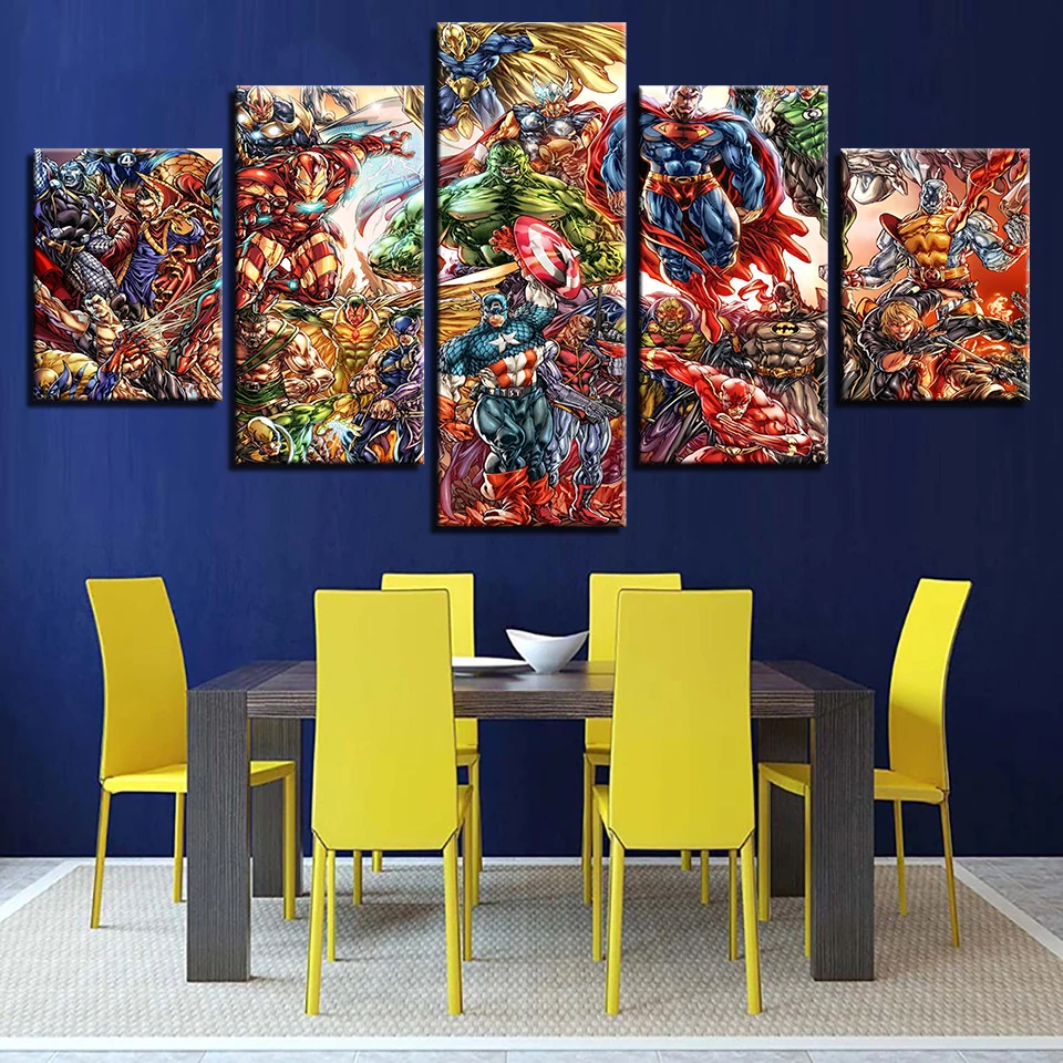Modular Canvas Picture Poster Cuadros Decoration 5 Panels Super Hero Art Framework Wall For Living Room Modern Painting
Modular Canvas Picture Poster Cuadros Decoration 5 Panels Super Hero Art Framework Wall For Living Room Modern Painting