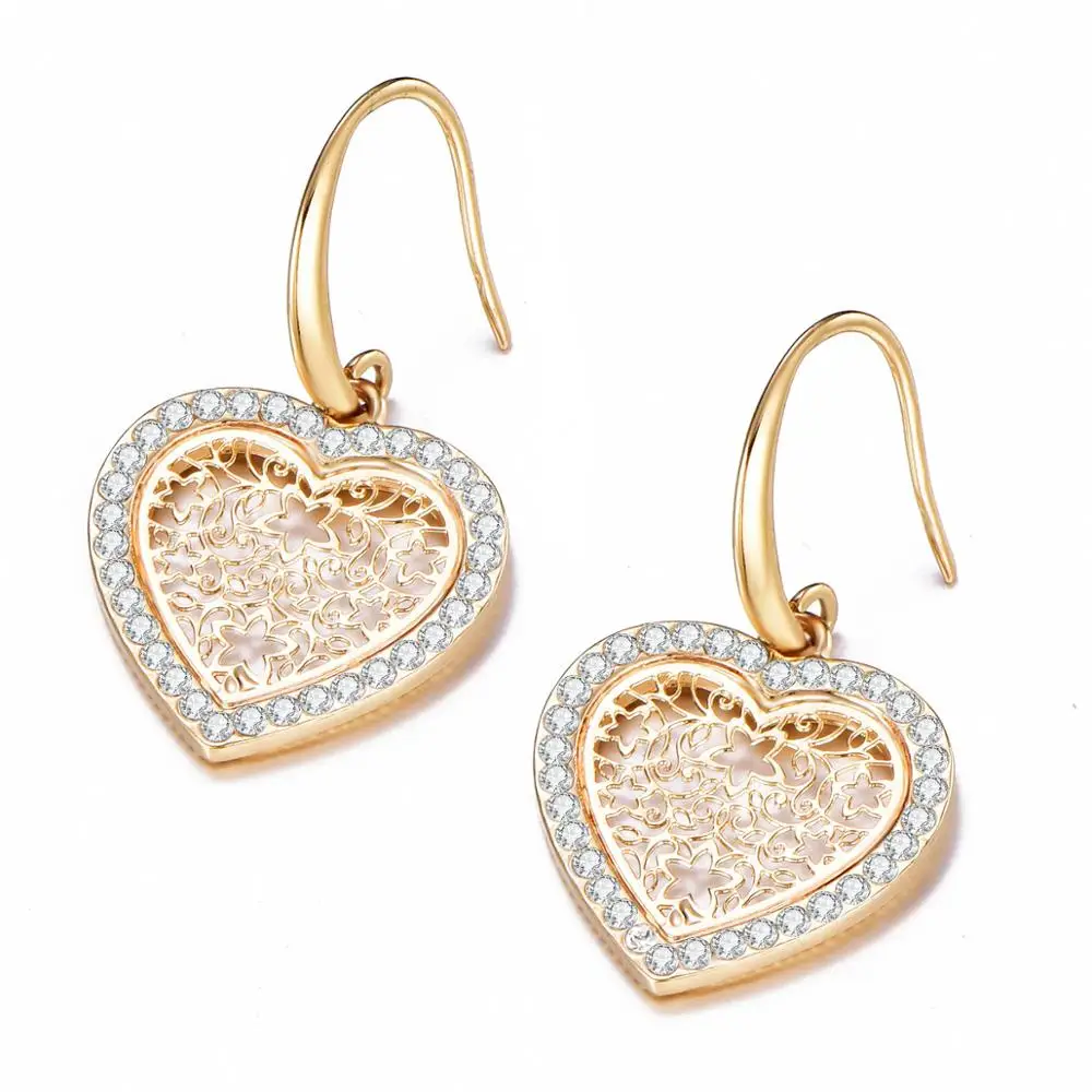 Gold Hollow Flower Heart Dangle Earrings Copper Gold Silver CZ Crystal Earring For Women Gift Trendy Fashion Jewelry Wholesale
Gold Hollow Flower Heart Dangle Earrings Copper Gold Silver CZ Crystal Earring For Women Gift Trendy Fashion Jewelry Wholesale