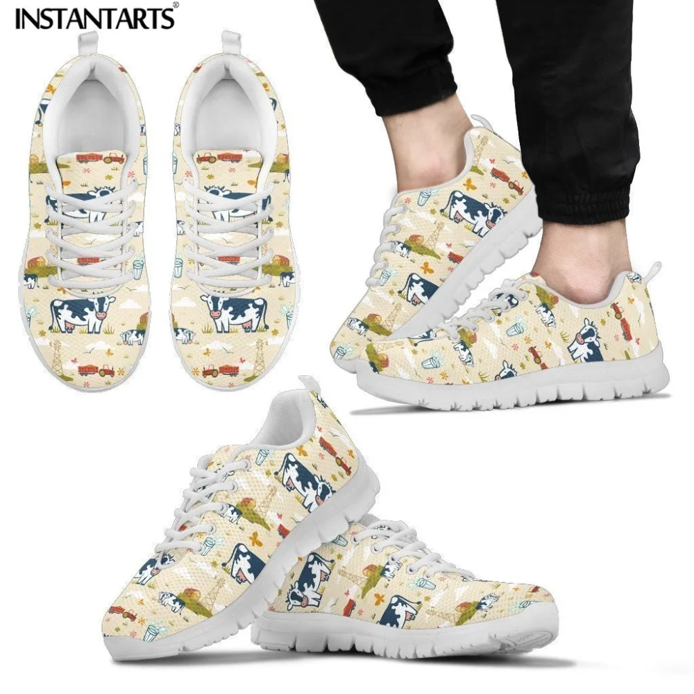 INSTANTARTS Men's Casual Lace Up Flats Shoes Trainer Walking Shoes Cartoon Cow Daisy Flower Pattern Comfortable Mesh Sneakers 
INSTANTARTS Men's Casual Lace Up Flats Shoes Trainer Walking Shoes Cartoon Cow Daisy Flower Pattern Comfortable Mesh Sneakers