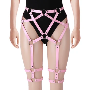 Pink Leather Garter Belt Sexy Body Cage High Waist Stockings Punk Goth Lingerie Night Clubs Adjustable Body Harness for Women
Pink Leather Garter Belt Sexy Body Cage High Waist Stockings Punk Goth Lingerie Night Clubs Adjustable Body Harness for Women