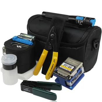 8 In 1 Fiber Optic FTTH Tool Kit with FC-6S Fiber Cleaver and 1MW Visual Fault Locator Stripper CFS-2 Alcohol bottle
8 In 1 Fiber Optic FTTH Tool Kit with FC-6S Fiber Cleaver and 1MW Visual Fault Locator Stripper CFS-2 Alcohol bottle