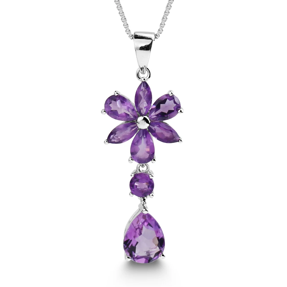 Gem's Ballet 3.77Ct Romantic Natural Amethyst Gemstone Flower Pendants Necklace 925 Sterling Silver Fine Jewelry For Women Party
Gem's Ballet 3.77Ct Romantic Natural Amethyst Gemstone Flower Pendants Necklace 925 Sterling Silver Fine Jewelry For Women Party