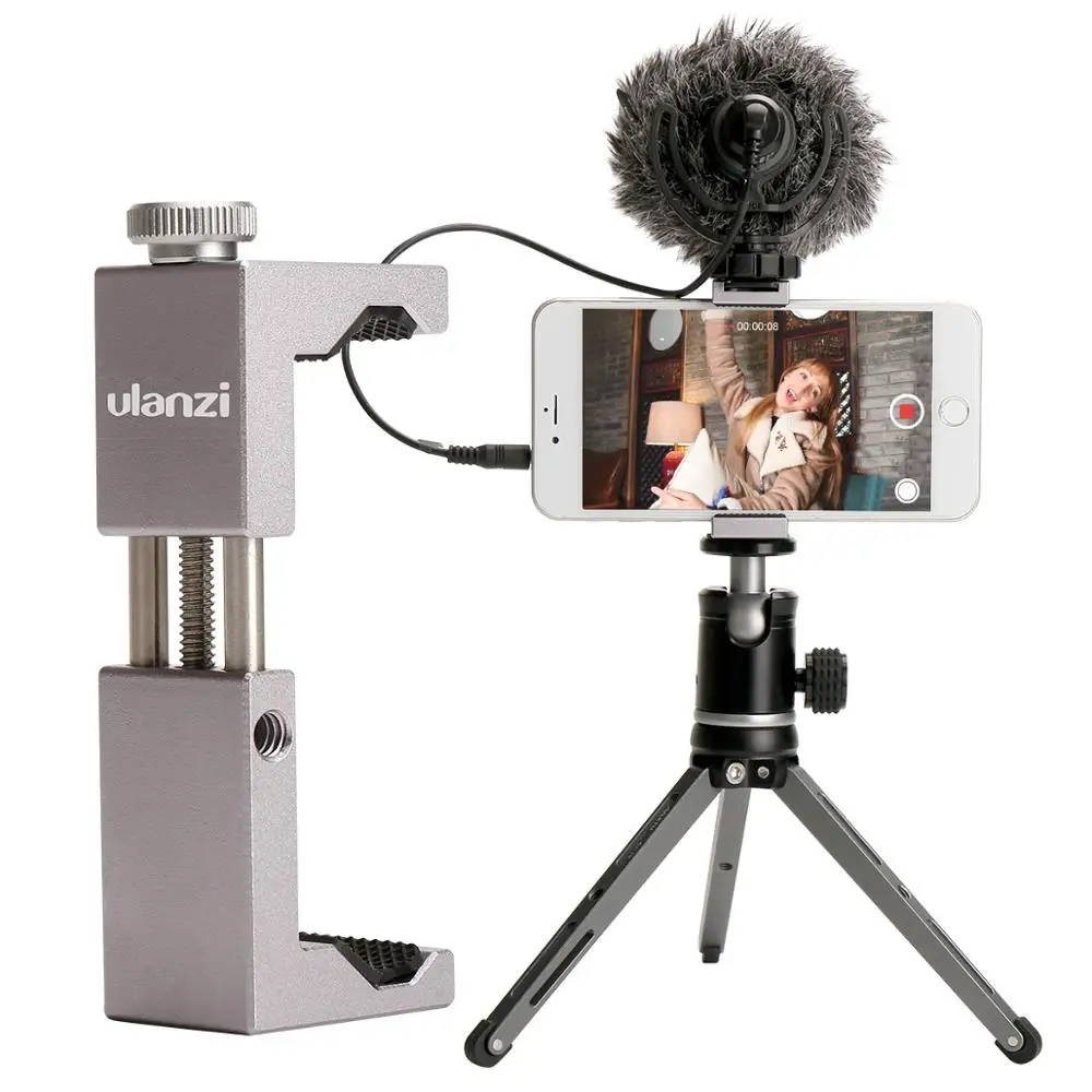 Ulanzi ST-02S Universal Phone Tripod Mount Smartphone Clip with Microphone Holder Phone Video Accessories Supporting V+H Photo
Ulanzi ST-02S Universal Phone Tripod Mount Smartphone Clip with Microphone Holder Phone Video Accessories Supporting V+H Photo