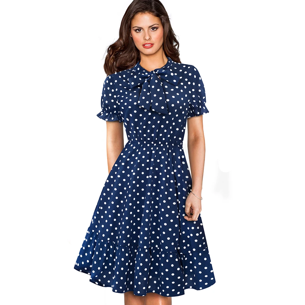 Women Elegant Dots Swing Business Office Party Dress Female Casual Knee-length Women A-line Dress EA141
Women Elegant Dots Swing Business Office Party Dress Female Casual Knee-length Women A-line Dress EA141