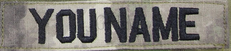 Image Black letters A TACS AU Custom Name tapes Chest Tapes Services Tapes morale tactical military  Embroidery patch Badges