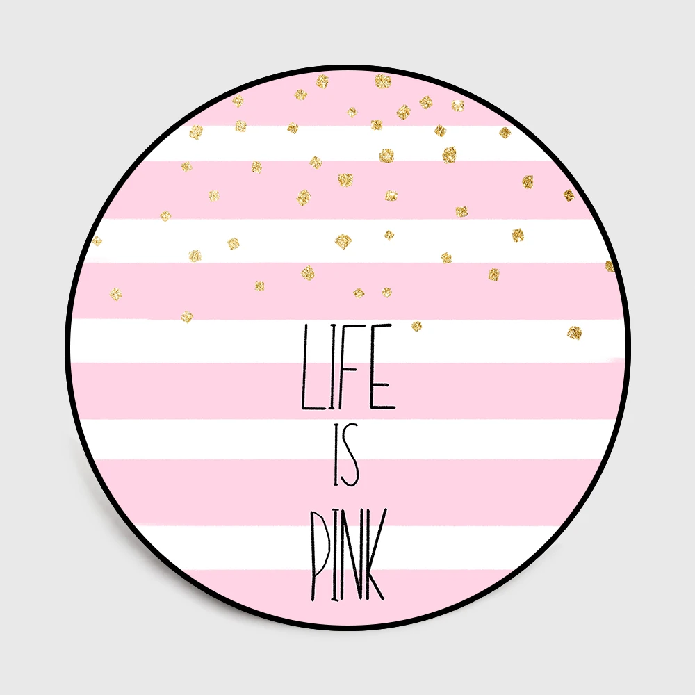 Fashion Modern Lovely Pink Striped Golden Dots Print Bedroom Living Room Parlor Round Nonslip Mat Area Rug Decorative Carpet 
Fashion Modern Lovely Pink Striped Golden Dots Print Bedroom Living Room Parlor Round Nonslip Mat Area Rug Decorative Carpet