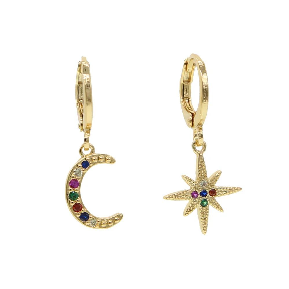 2019 Gold filled rainbow colorful cz earring for women Mother's Day gift moon star northstar shape gorgeous women trendy jewelry
2019 Gold filled rainbow colorful cz earring for women Mother's Day gift moon star northstar shape gorgeous women trendy jewelry