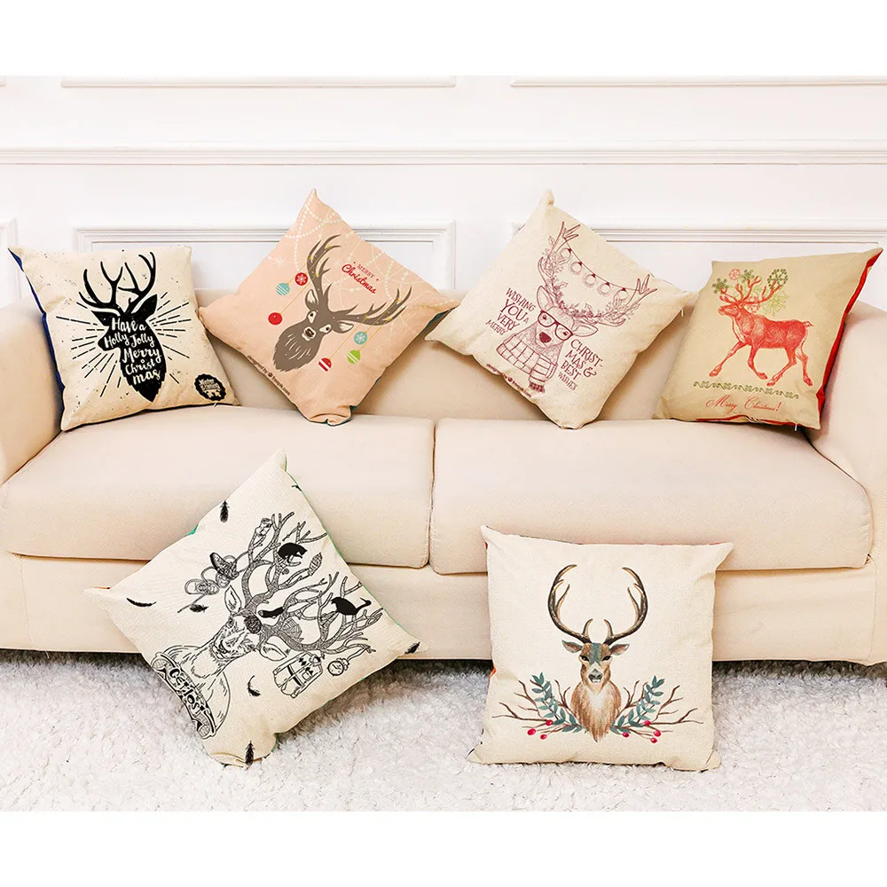Merry Christmas Elk Printed Throw Pillow Case Decorative Pillows Cover For Sofa Seat Cushion Cover 45x45cm Home Decor
Merry Christmas Elk Printed Throw Pillow Case Decorative Pillows Cover For Sofa Seat Cushion Cover 45x45cm Home Decor