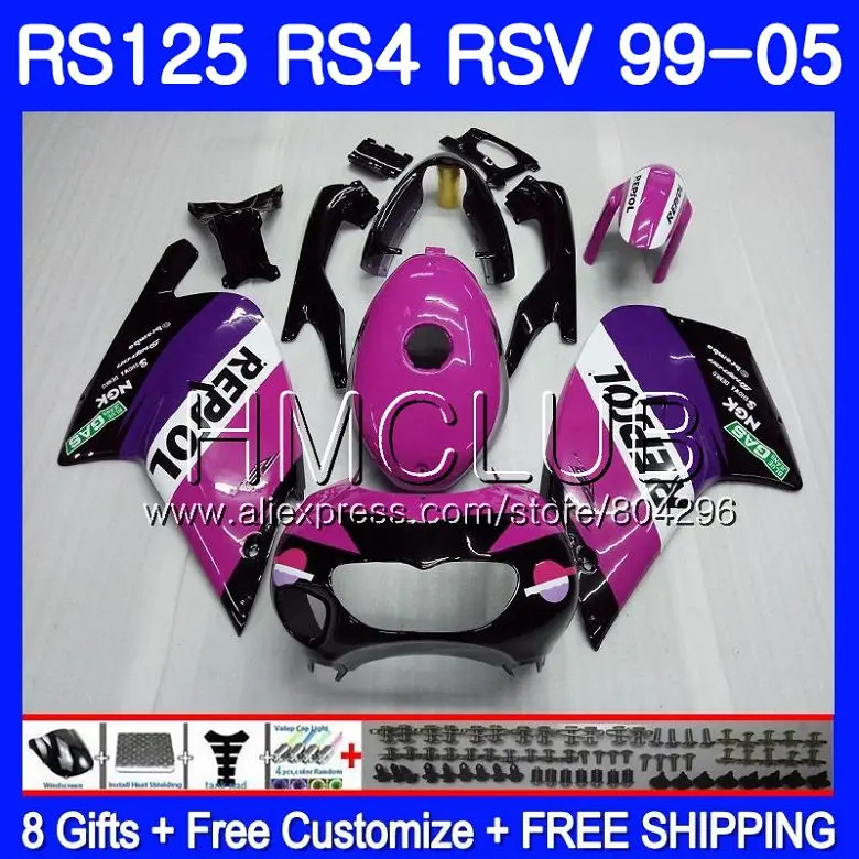 RS4 For Aprilia RS 125 99 00 01 02 03 04 05 122HM.8 RSV125R RS-125 RSV125 R Purple Rose 1999 2000 2001 2002 2003 2005 Fairings
RS4 For Aprilia RS 125 99 00 01 02 03 04 05 122HM.8 RSV125R RS-125 RSV125 R Purple Rose 1999 2000 2001 2002 2003 2005 Fairings
