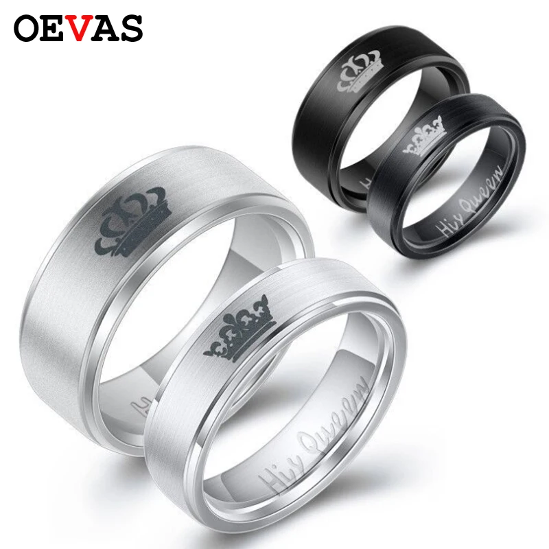 Fashion Stainless Steel Couple Rings Black Crown Her King His Queen wedding rings Jewelry Anniversary Valentine's Day Gifts
Fashion Stainless Steel Couple Rings Black Crown Her King His Queen wedding rings Jewelry Anniversary Valentine's Day Gifts