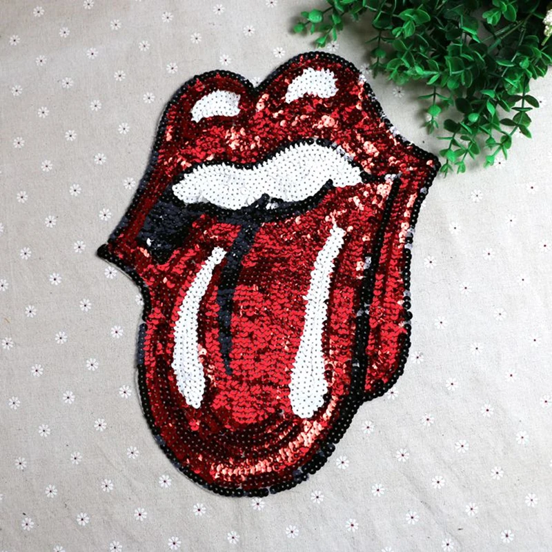 1 Piece Large Red Tongue Sequins Patches Fashion Clothes Applique DIY Clothing Decoration Sew On Sequins Patches for Clothes
1 Piece Large Red Tongue Sequins Patches Fashion Clothes Applique DIY Clothing Decoration Sew On Sequins Patches for Clothes