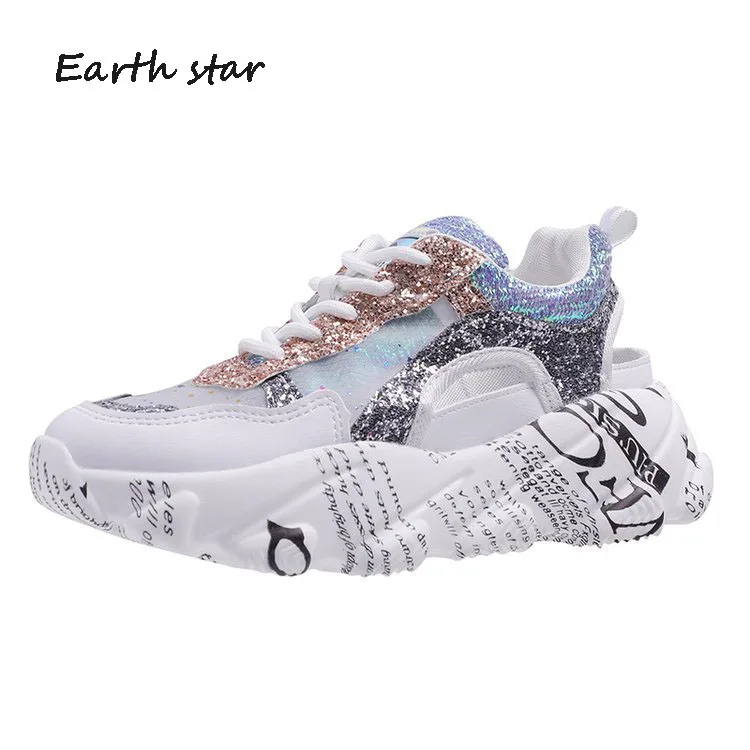 Glitter Shoes Women Chunky Sneakers Platform zapatos de mujer Sequin chaussures femme Fashion Lady footware Patchwork Breathable
Glitter Shoes Women Chunky Sneakers Platform zapatos de mujer Sequin chaussures femme Fashion Lady footware Patchwork Breathable