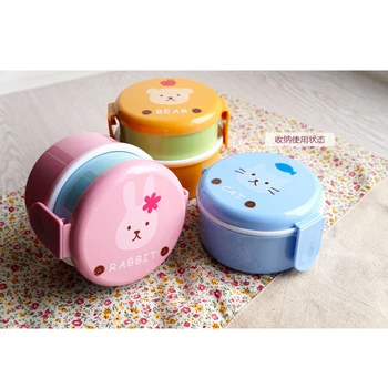 Cute animal lunch box Japanese double-layer round Mini lunch box Children's lunch box Microwave Box B
Cute animal lunch box Japanese double-layer round Mini lunch box Children's lunch box Microwave Box B