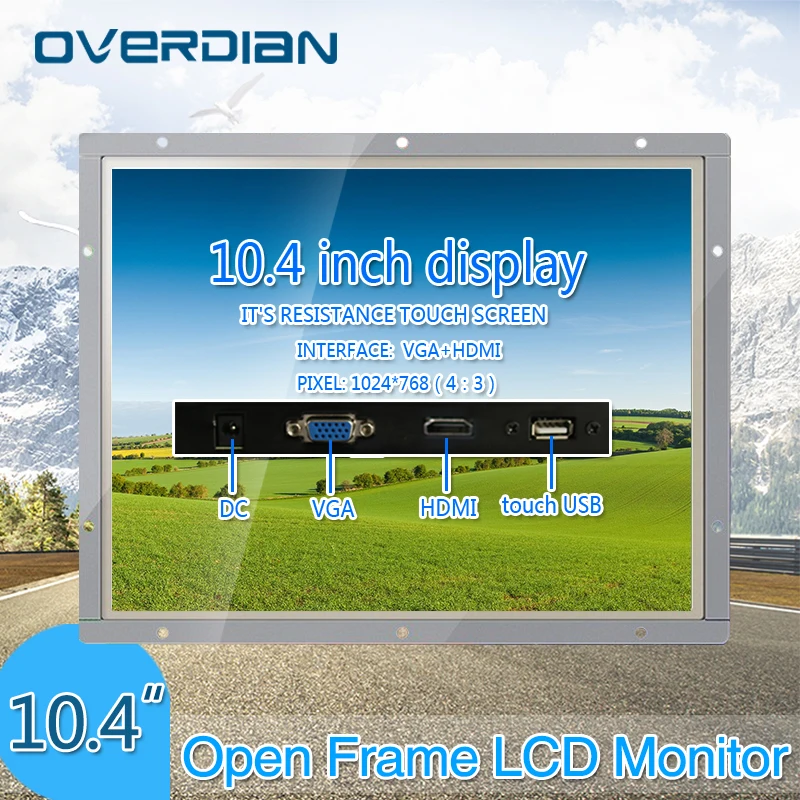 10/10.4"Industrial Lcd Monitor VGA/USB/HDMI Interface White Open Frame Resistance Touch Screen Metal Shell 1024*768 HDMI Monitor
10/10.4"Industrial Lcd Monitor VGA/USB/HDMI Interface White Open Frame Resistance Touch Screen Metal Shell 1024*768 HDMI Monitor