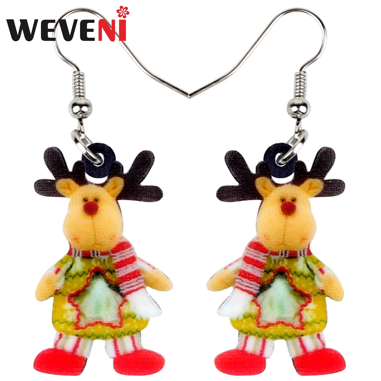 WEVENI Acrylic Cartoon Christmas Deer Elk Gift Earrings Drop Dangle Decoration Ornaments New Year Party Jewelry For Women Girls
WEVENI Acrylic Cartoon Christmas Deer Elk Gift Earrings Drop Dangle Decoration Ornaments New Year Party Jewelry For Women Girls