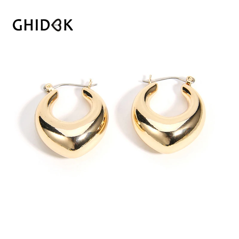GHIDBK Minimalist Gold Color Geometric Hoop Earrings for Women Simple Oval Circle Earrings Boho Metal Hoops Earrings Wholesale
GHIDBK Minimalist Gold Color Geometric Hoop Earrings for Women Simple Oval Circle Earrings Boho Metal Hoops Earrings Wholesale