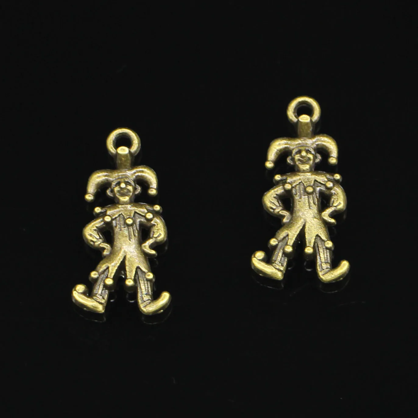16pcs Antique Style Bronze Color clown joker jester Pendants Findings Charms 25*12mm | Украшения и аксессуары