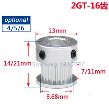 Alta qualidade Polia Cronometrando Dente 16 2GT 16 Rodas de Alumínio dente Síncrona Engrenagem Parte Para Largura 3D Impressoras Peças(China)