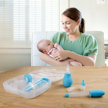 5Pcs Set Newborn Baby Healthcare Kit Medicine Feeder Pinpet Drencher Nasal Aspirator Baby Healthcare Medical Kit Baby Care