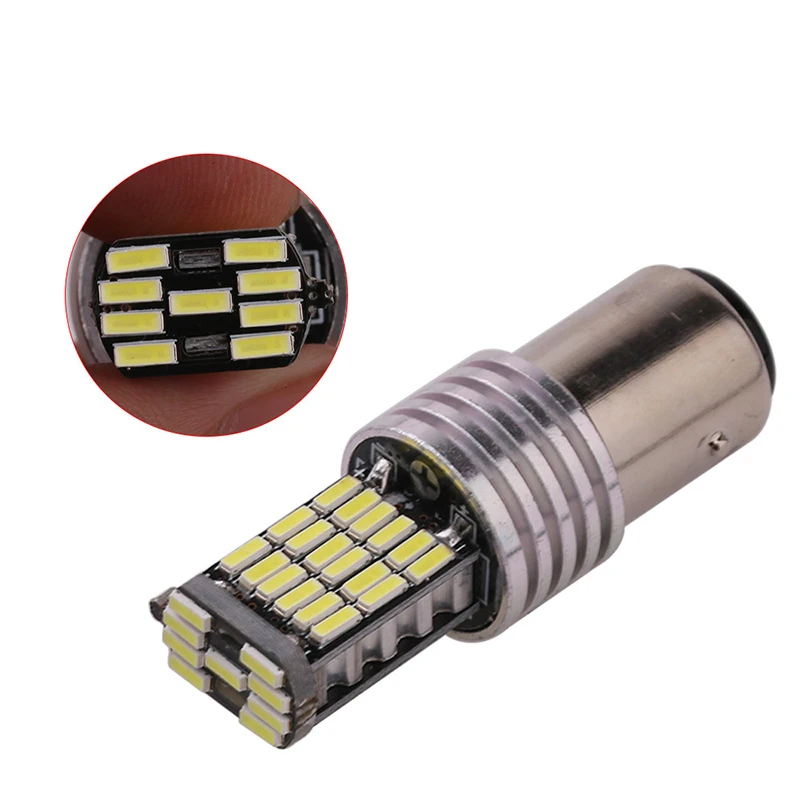100pcs T20 1156 BA15S P21W W16W 45SMD 4014 LED CANBUS NO ERROR Car Tail Bulb Brake Light Backup Reverse Lamp White Yellow 12V (4)