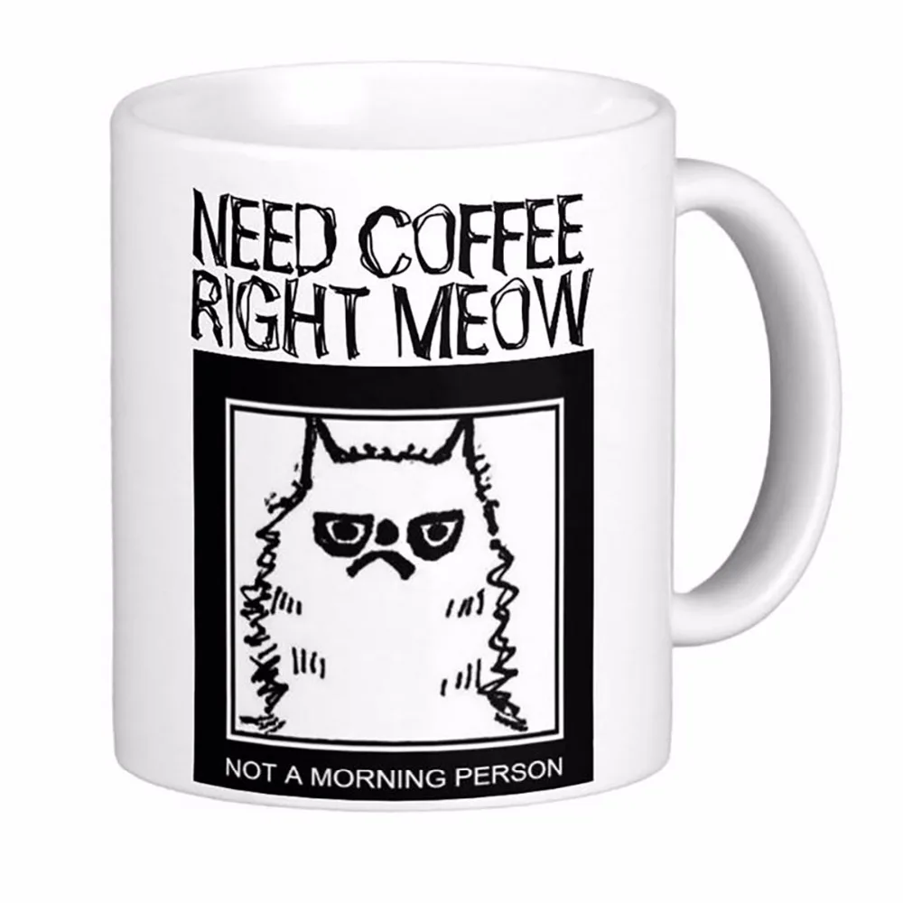 

Cat Need Cofffee Right Meow High Quality White Coffee Mugs Tea Mug Customize Gift By LVSURE Ceramic Mug Travel Coffee Mugs