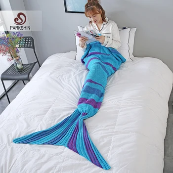 Parkshin Blue Strip Mermaid Throw Blanket Handmade Mermaid Tail Blanket for Adult Kid Multi Colors 2 Size Sofa Blanket Hot sale
Parkshin Blue Strip Mermaid Throw Blanket Handmade Mermaid Tail Blanket for Adult Kid Multi Colors 2 Size Sofa Blanket Hot sale