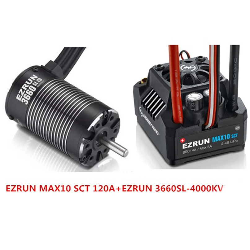 Hobbywing EZRUN MAX10 SCT 120A Brushless ESC + 3660 G2 3200KV/ 4000KV/4600KV Sensorless Motor Set for 1/10 RC Car Truck
Hobbywing EZRUN MAX10 SCT 120A Brushless ESC + 3660 G2 3200KV/ 4000KV/4600KV Sensorless Motor Set for 1/10 RC Car Truck