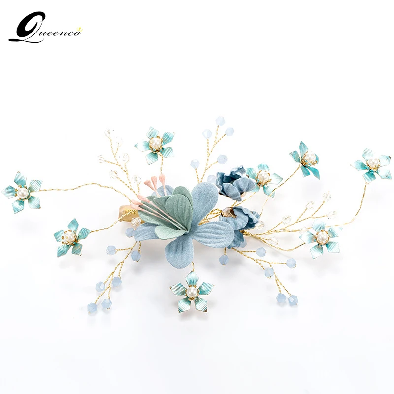 Queenco Beautiful Blue Flower Crystal Wedding Hairpins Gold Sparkling Austrian Bridal Hair Sticks Jewelry Party Hair Accessory
Queenco Beautiful Blue Flower Crystal Wedding Hairpins Gold Sparkling Austrian Bridal Hair Sticks Jewelry Party Hair Accessory