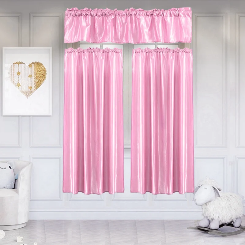 Drape Kitchen Study Room Coffee Shop Curtain Solid Color Blackout Small Curtain 3 Pieces Suit-1* Valance & 2* Curtain Panels
Drape Kitchen Study Room Coffee Shop Curtain Solid Color Blackout Small Curtain 3 Pieces Suit-1* Valance & 2* Curtain Panels