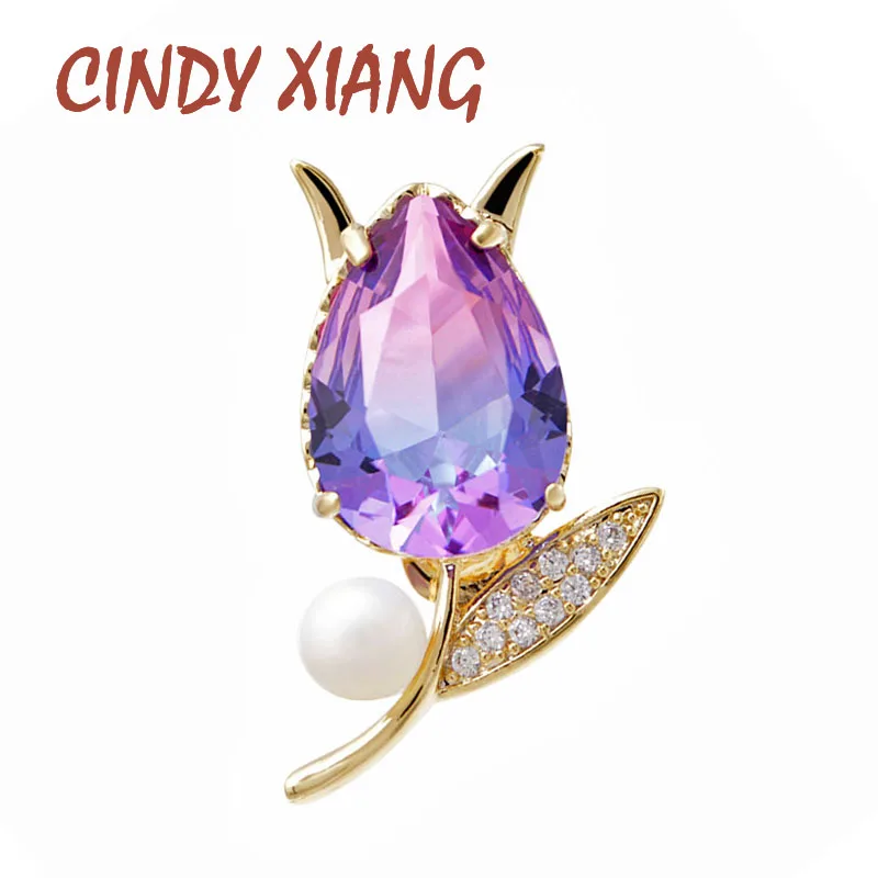 CINDY XIANG Rainbow Cubic Zirconia Tulip Flower Collar Pin Copper Brooch Women And Men Unisex Brooch Small Fashion Suit Jewelry
CINDY XIANG Rainbow Cubic Zirconia Tulip Flower Collar Pin Copper Brooch Women And Men Unisex Brooch Small Fashion Suit Jewelry