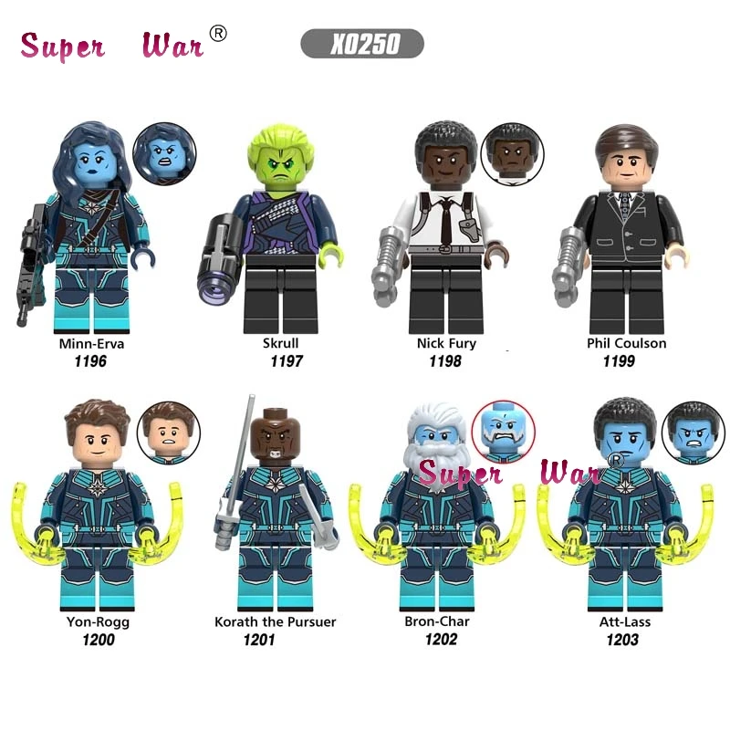 Single Captain Marvel Movie Minn Erva Skrull Nick Fury Phil Coulson Korath the Pursuer building blocks toys for children
Single Captain Marvel Movie Minn Erva Skrull Nick Fury Phil Coulson Korath the Pursuer building blocks toys for children