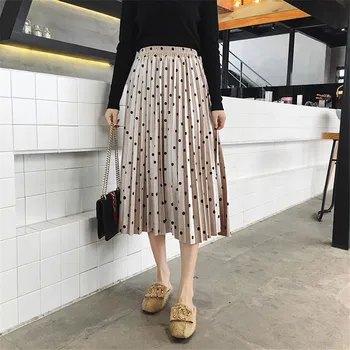 2019 summer autumn Skirts Women Fashion Velvet A-Line Pleated Dot Gorgeous Female Casual Elastic Waist Midi Skirts streetwear
2019 summer autumn Skirts Women Fashion Velvet A-Line Pleated Dot Gorgeous Female Casual Elastic Waist Midi Skirts streetwear