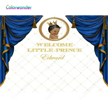 Royal Baby Shower Photo Background Blue Curtain White Wall with Gold Lines 7x5ft African Boy with Crown Backdrop for Prince
Royal Baby Shower Photo Background Blue Curtain White Wall with Gold Lines 7x5ft African Boy with Crown Backdrop for Prince