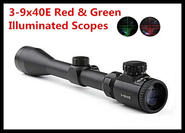 Free Shipping Tactical Military Riflescope 3-9X40E Red & Green Illuminated Airsoft Hunting Rifle Scope + 2pcs Picatinny Rails
Free Shipping Tactical Military Riflescope 3-9X40E Red & Green Illuminated Airsoft Hunting Rifle Scope + 2pcs Picatinny Rails