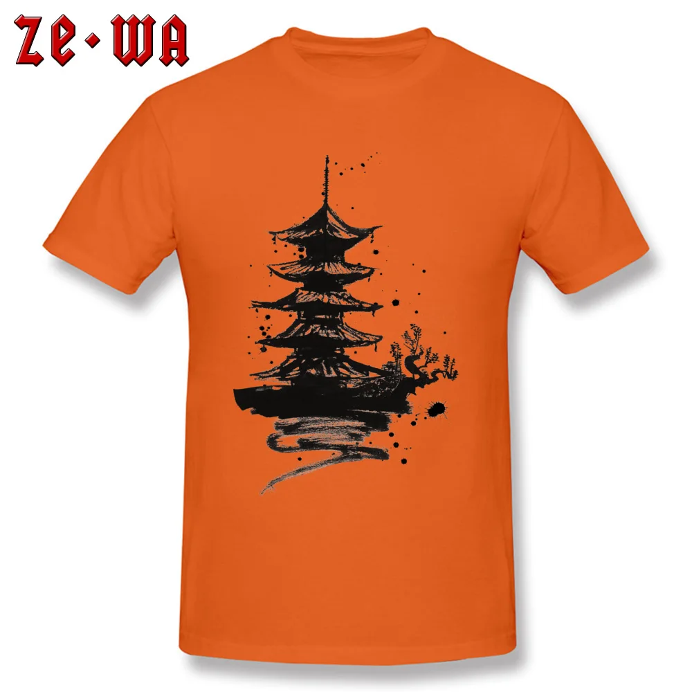 Customized Japan Illustration Adult T-Shirt Cheap VALENTINE DAY Short Sleeve T Shirt Round Neck 100% Cotton Fabric Tops Shirts Japan Illustration orange