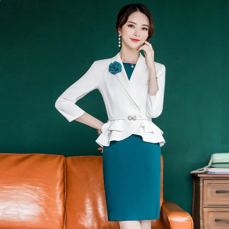 Business Suits,Women Civility Formal One-piece Dress Suits,Office Lady Suit Set,Korean Version Formal Clothes,F15
Business Suits,Women Civility Formal One-piece Dress Suits,Office Lady Suit Set,Korean Version Formal Clothes,F15