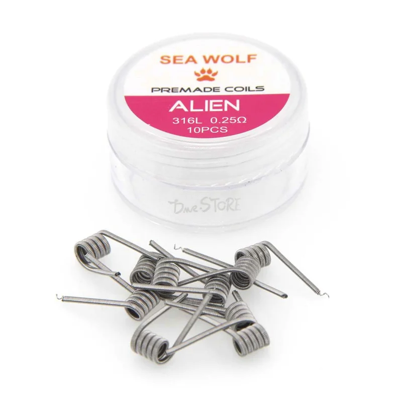 SS316L Prebuilt Coil Alien /Fused Clapton / Clapton Premade Coils For RDA RTA Atomizer DIY Heating Wires SEA WOLF 10pcs
SS316L Prebuilt Coil Alien /Fused Clapton / Clapton Premade Coils For RDA RTA Atomizer DIY Heating Wires SEA WOLF 10pcs