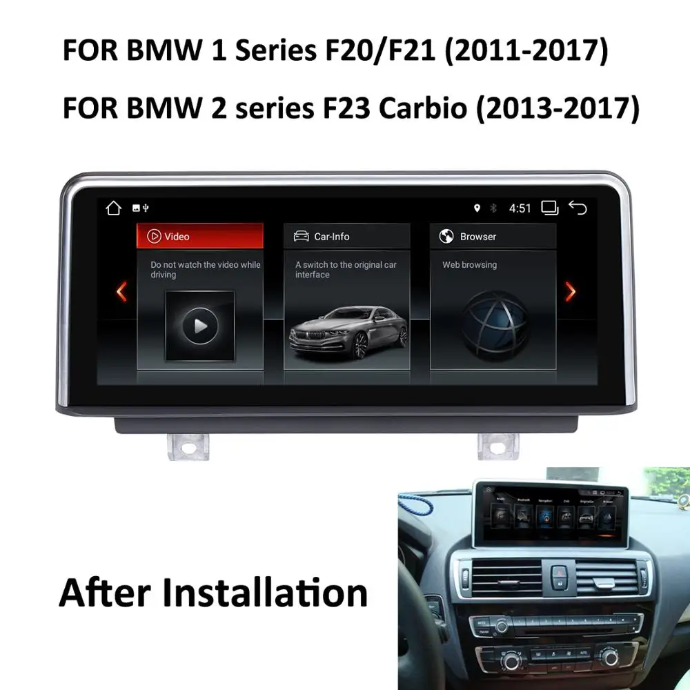 COIKA Android 8.1 System Car GPS Navi Player For BMW F20 F21 F23(Carbio) 2011-2017 BT AUX IPS Touch Screen 6 Core CPU 2+32G RAM
COIKA Android 8.1 System Car GPS Navi Player For BMW F20 F21 F23(Carbio) 2011-2017 BT AUX IPS Touch Screen 6 Core CPU 2+32G RAM