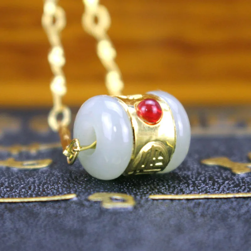 Natural Hetian Jade Men Women Necklace Pendant 24k Gold Lucky Tube Cylinder Pendants For Male Female Femme Certified Jewelry
Natural Hetian Jade Men Women Necklace Pendant 24k Gold Lucky Tube Cylinder Pendants For Male Female Femme Certified Jewelry