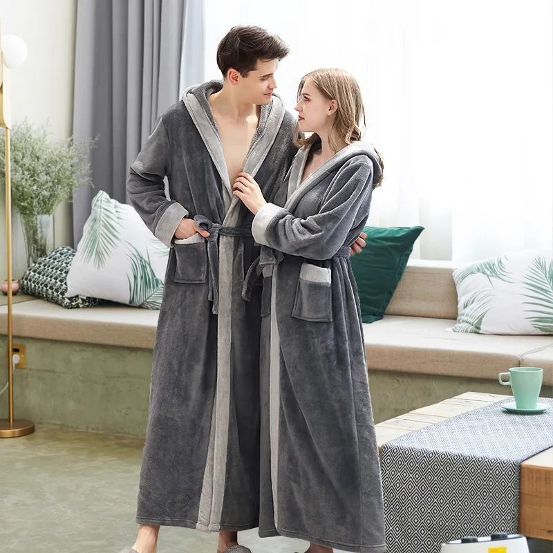 Adult Lovers Wedding Robes Women Winte Home Robe Men Hotel Hooded Bathrobe Sleepwear Soft Warm Couples Dressing Gown Pockets
Adult Lovers Wedding Robes Women Winte Home Robe Men Hotel Hooded Bathrobe Sleepwear Soft Warm Couples Dressing Gown Pockets