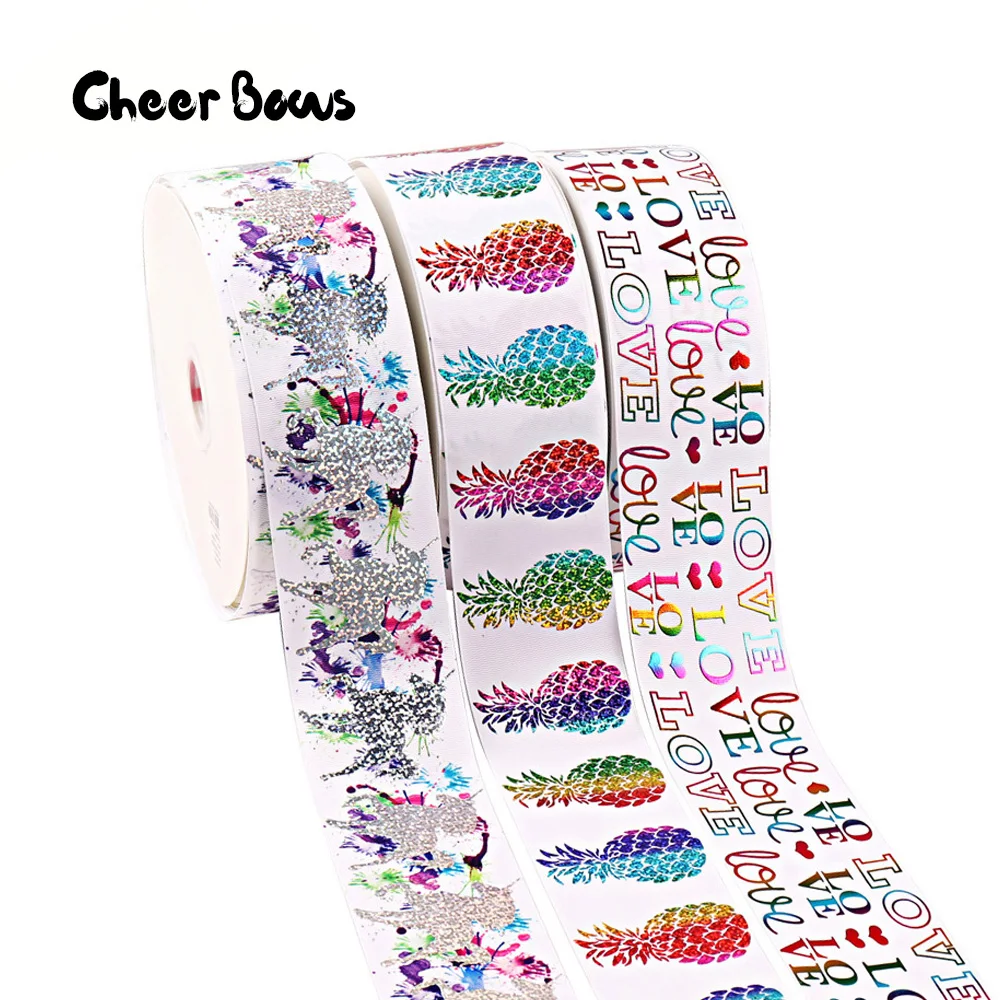 Pineapple Printed Grosgrain Ribbons 75mm Rainbow Laser Letters Pattern 2 Yards DIY Home Textile Decorative Handmade Ribbons
Pineapple Printed Grosgrain Ribbons 75mm Rainbow Laser Letters Pattern 2 Yards DIY Home Textile Decorative Handmade Ribbons