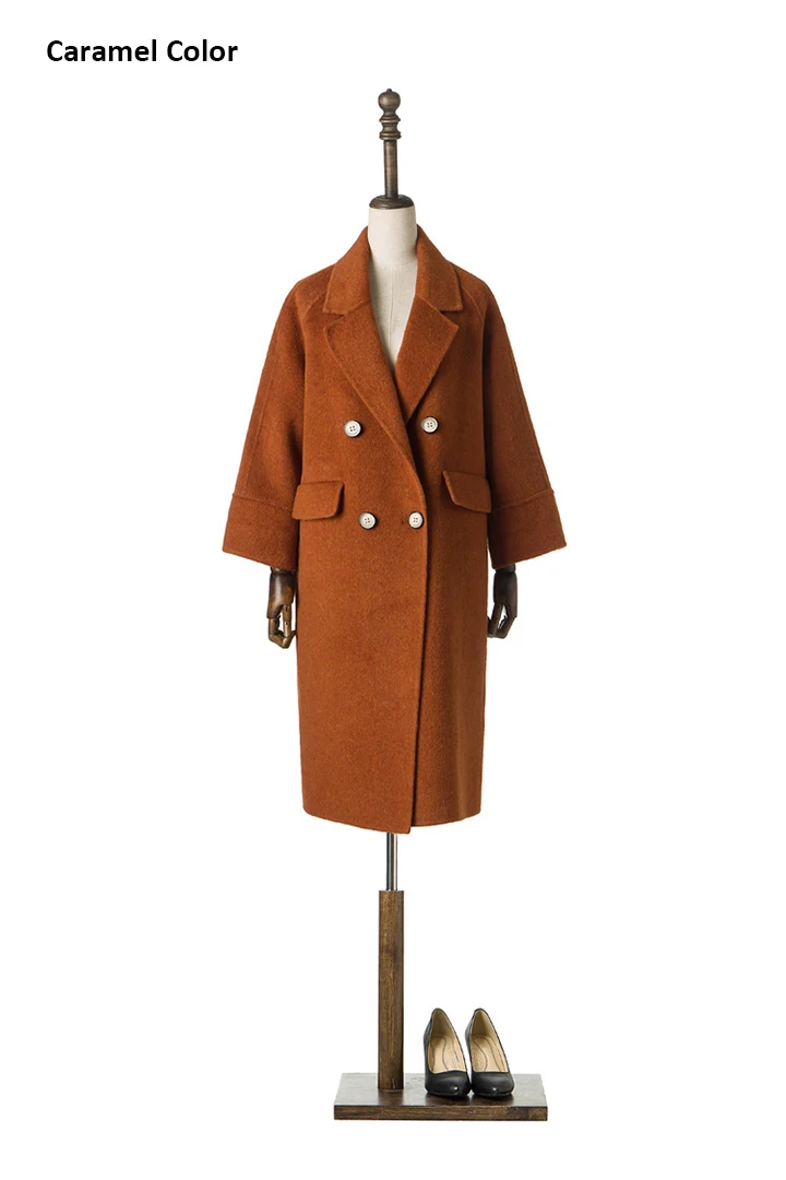 Spring Winter Wool Coat Women Double-sided Cashmere Jacket Thickening Joker Lady's Alpaca Clothing Drop Shoulder England Style (6)
