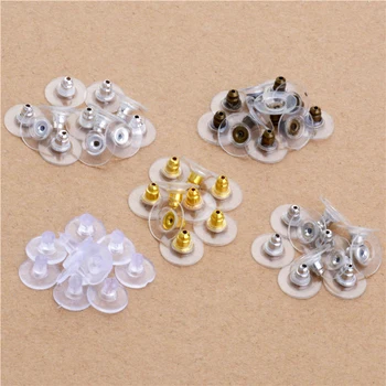 100 pcs Silicon Stud Earring Back Stoppers Ear Post Nuts Jewelry Findings And Components Gold Color
100 pcs Silicon Stud Earring Back Stoppers Ear Post Nuts Jewelry Findings And Components Gold Color